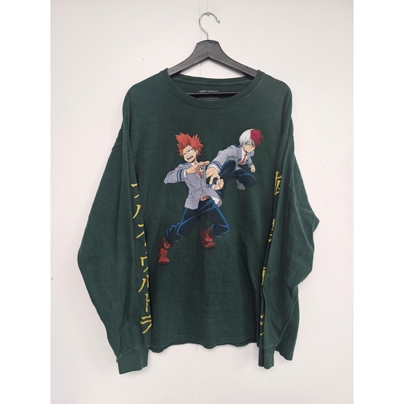 Hot Topic Other - Hot Topic My Hero Academia Shirt Mens XL Green Long Sleeve Plus Ultra Anime